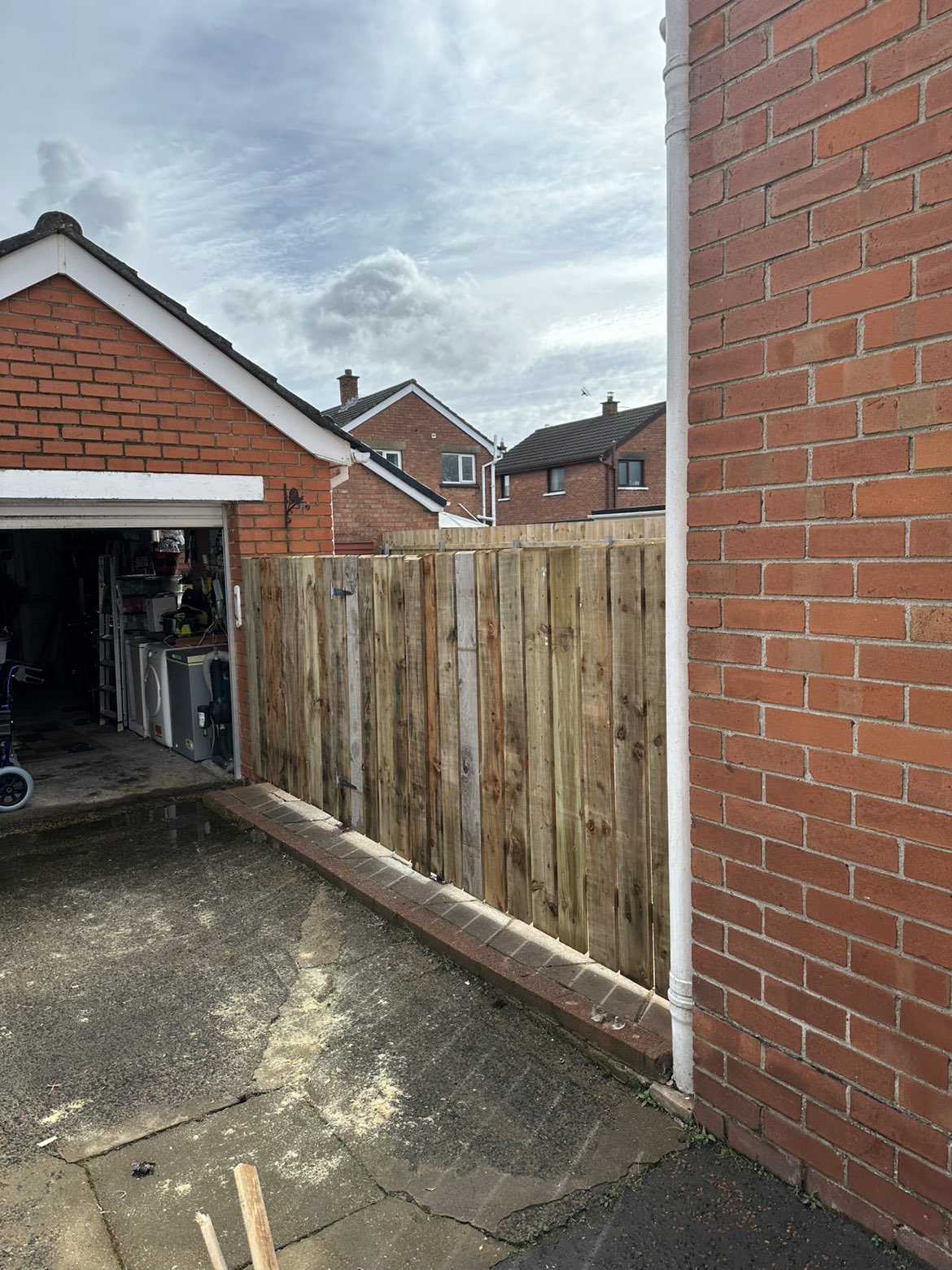 Newly installed garden fence in Richmond, Newtownabbey