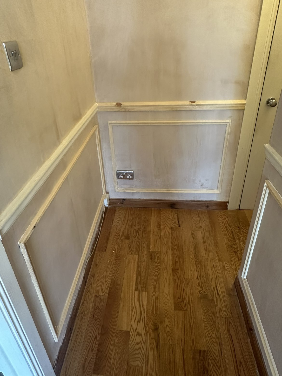 Newly fitted wall panelling and dado rails in Rathcoole